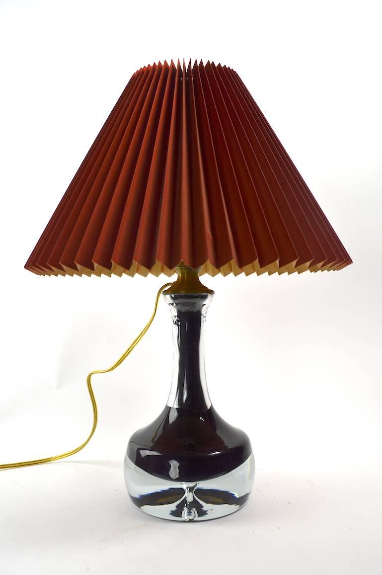 Danish Modern Glass Lamp Probably by Orrefors In Excellent Condition For Sale In New York, NY