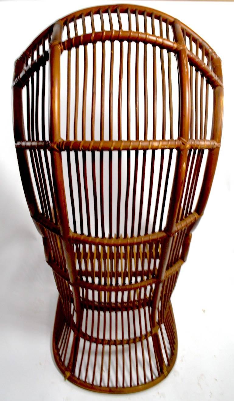 Dramatic Bamboo Hood Chair In Good Condition For Sale In New York, NY
