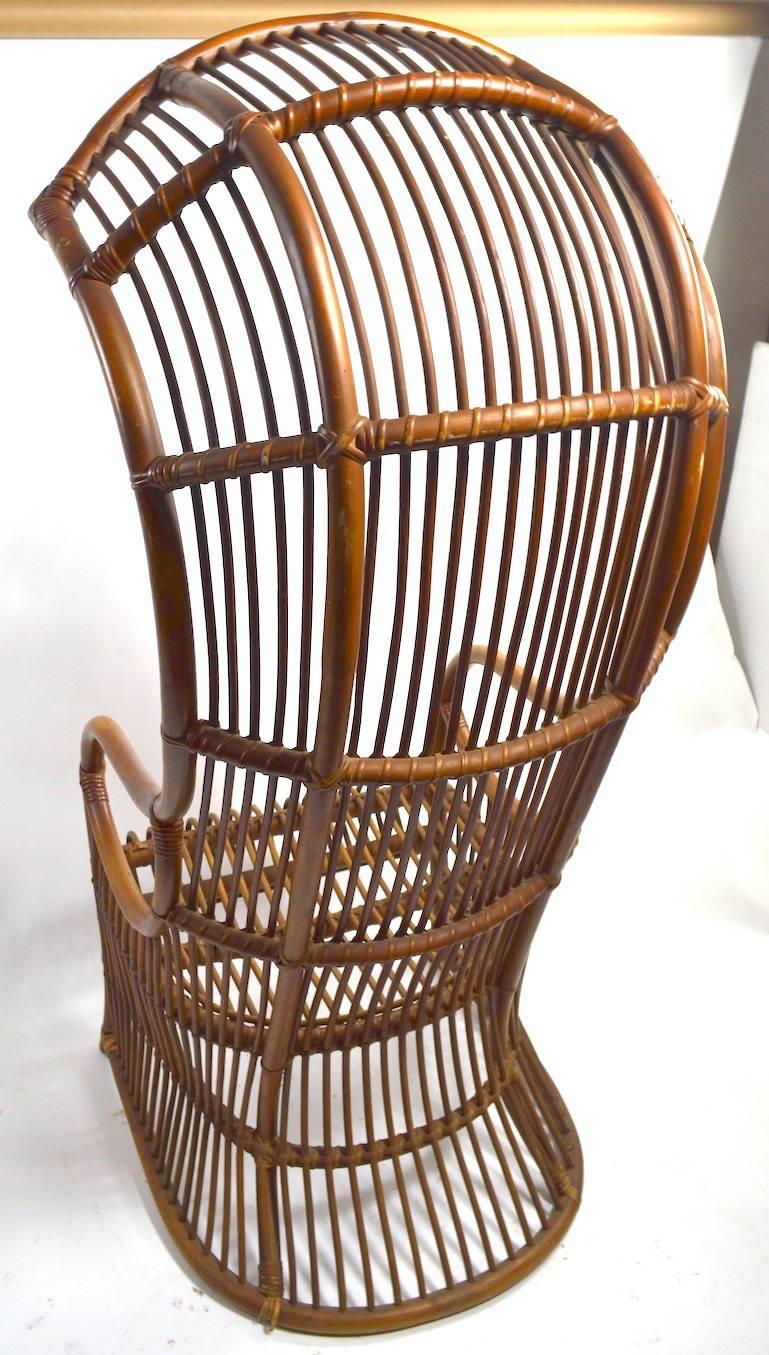20th Century Dramatic Bamboo Hood Chair For Sale