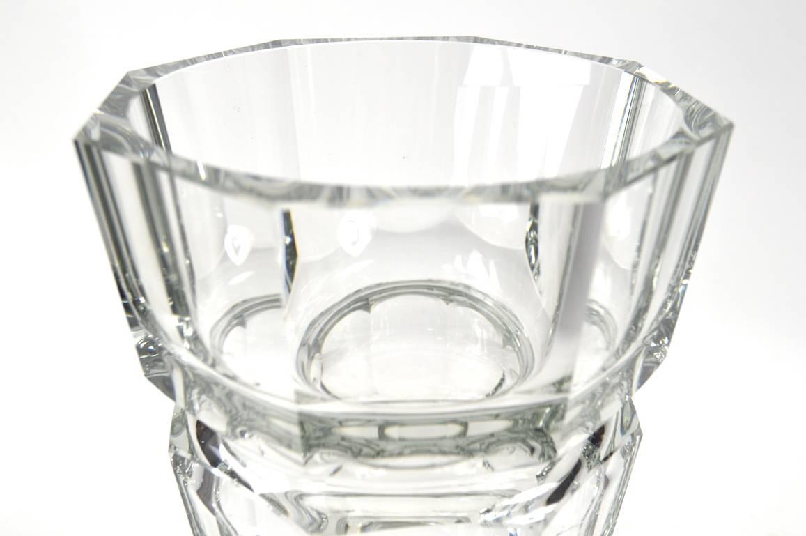 Vienna Secession Crystal Vase Designed by Josef Hoffman Attributed to Moser