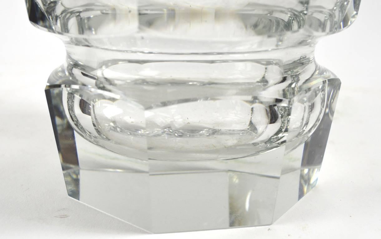Austrian Crystal Vase Designed by Josef Hoffman Attributed to Moser