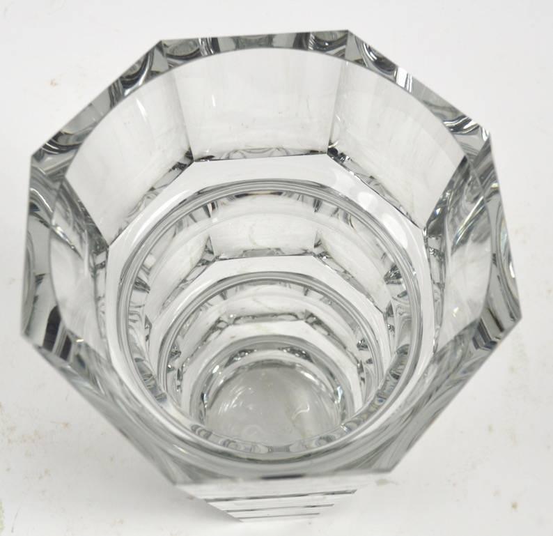 Crystal Vase Designed by Josef Hoffman Attributed to Moser In Excellent Condition In New York, NY