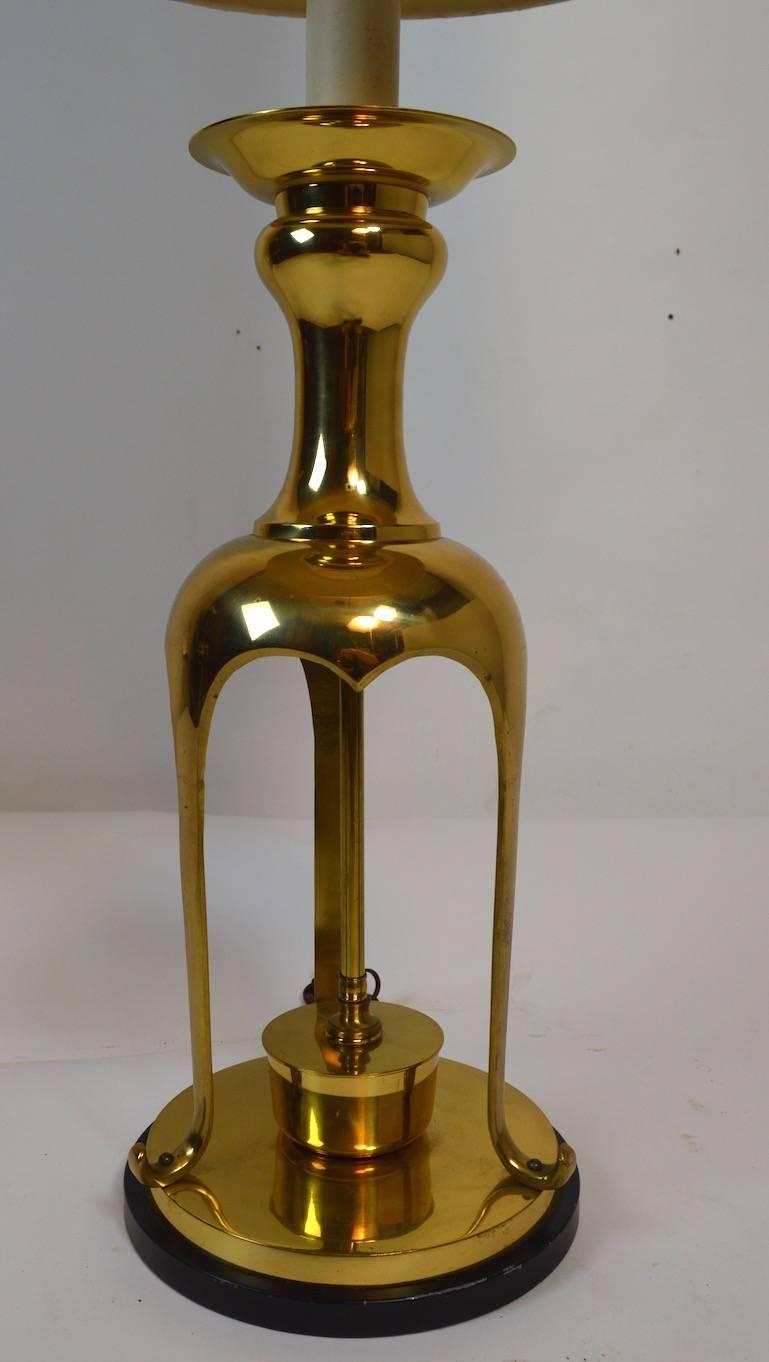 Hollywood Regency Asian Modern Brass Lamp Attributed to Chapman For Sale