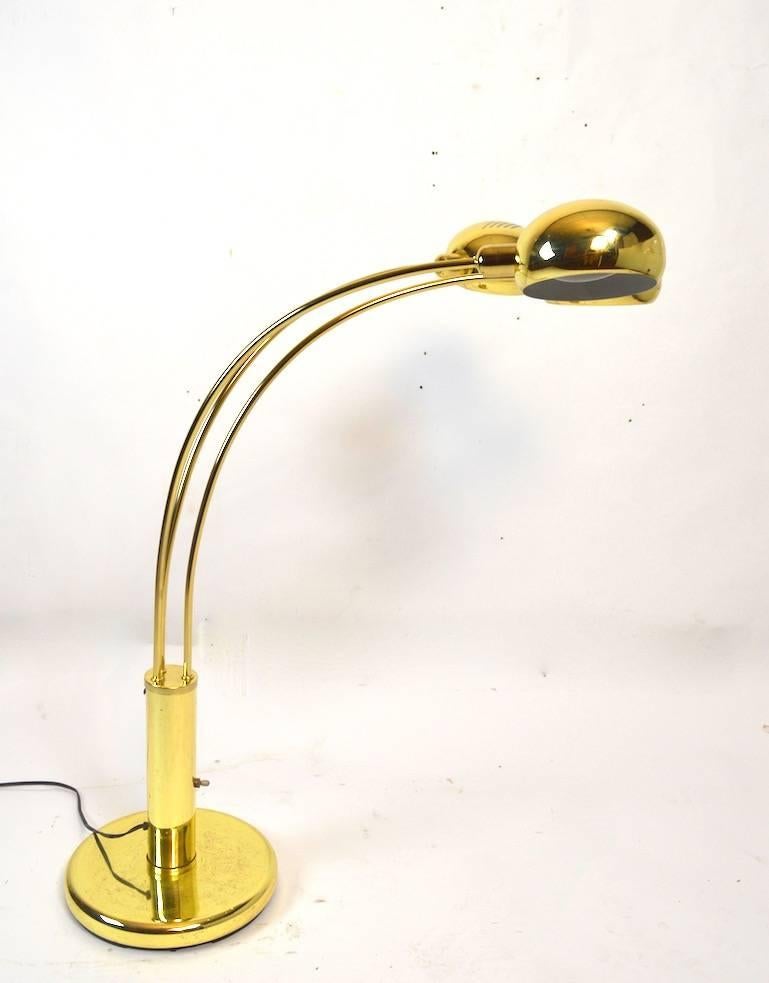 20th Century Three-Light Table Top Arc Lamp in Brass