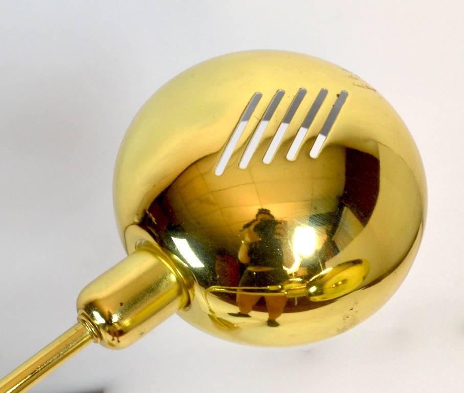 Three-Light Table Top Arc Lamp in Brass 1