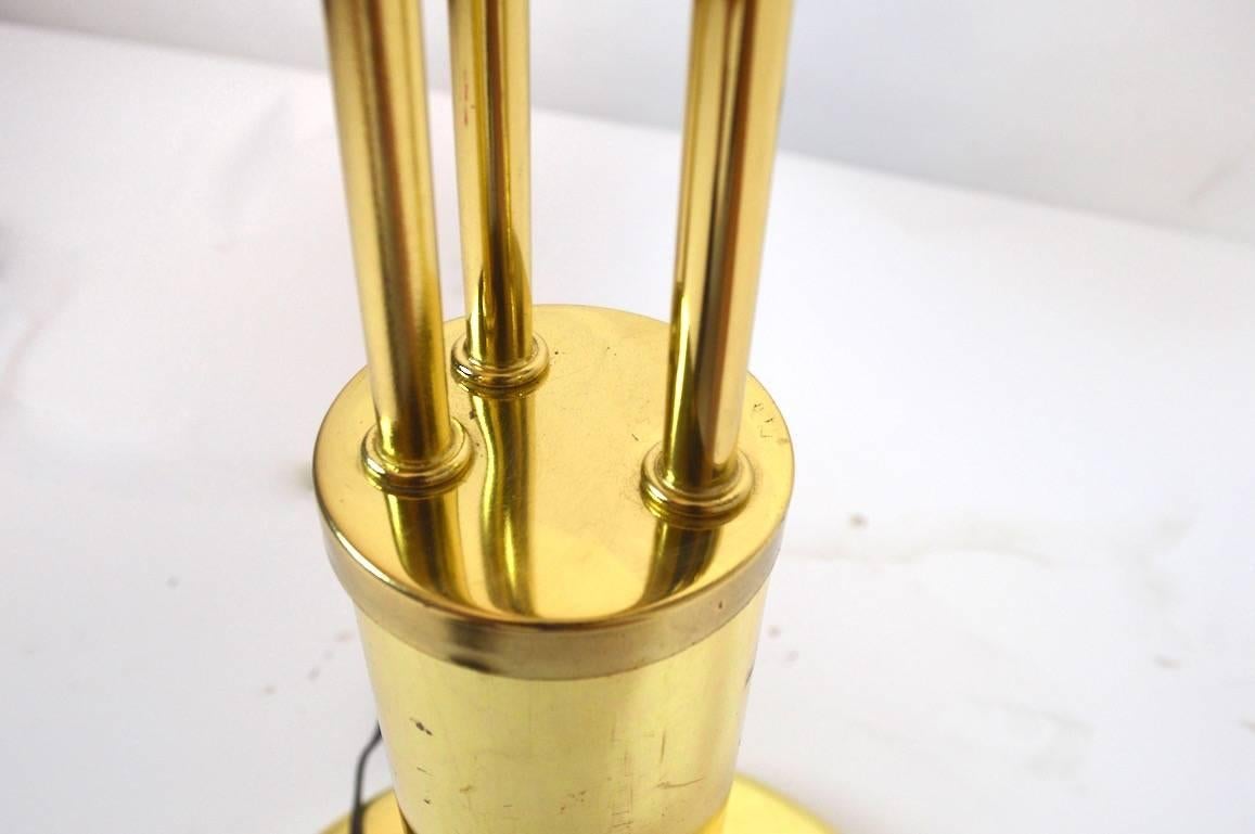 Three-Light Table Top Arc Lamp in Brass 3