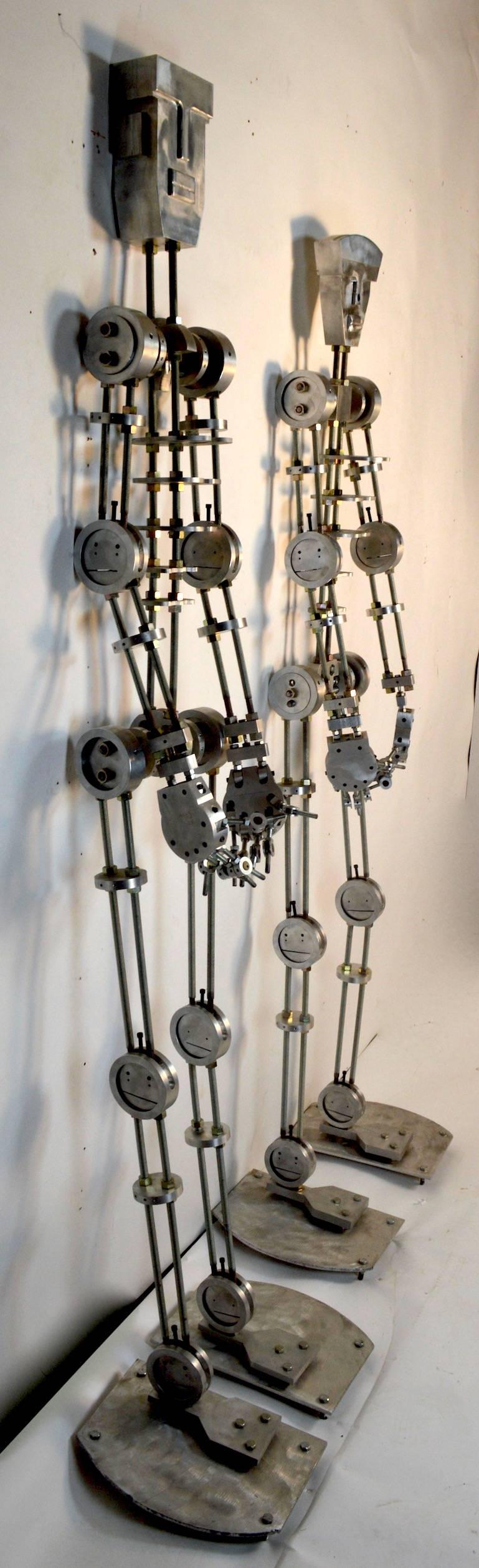 Aluminum Artist Made Machine Skeleton Man and Woman