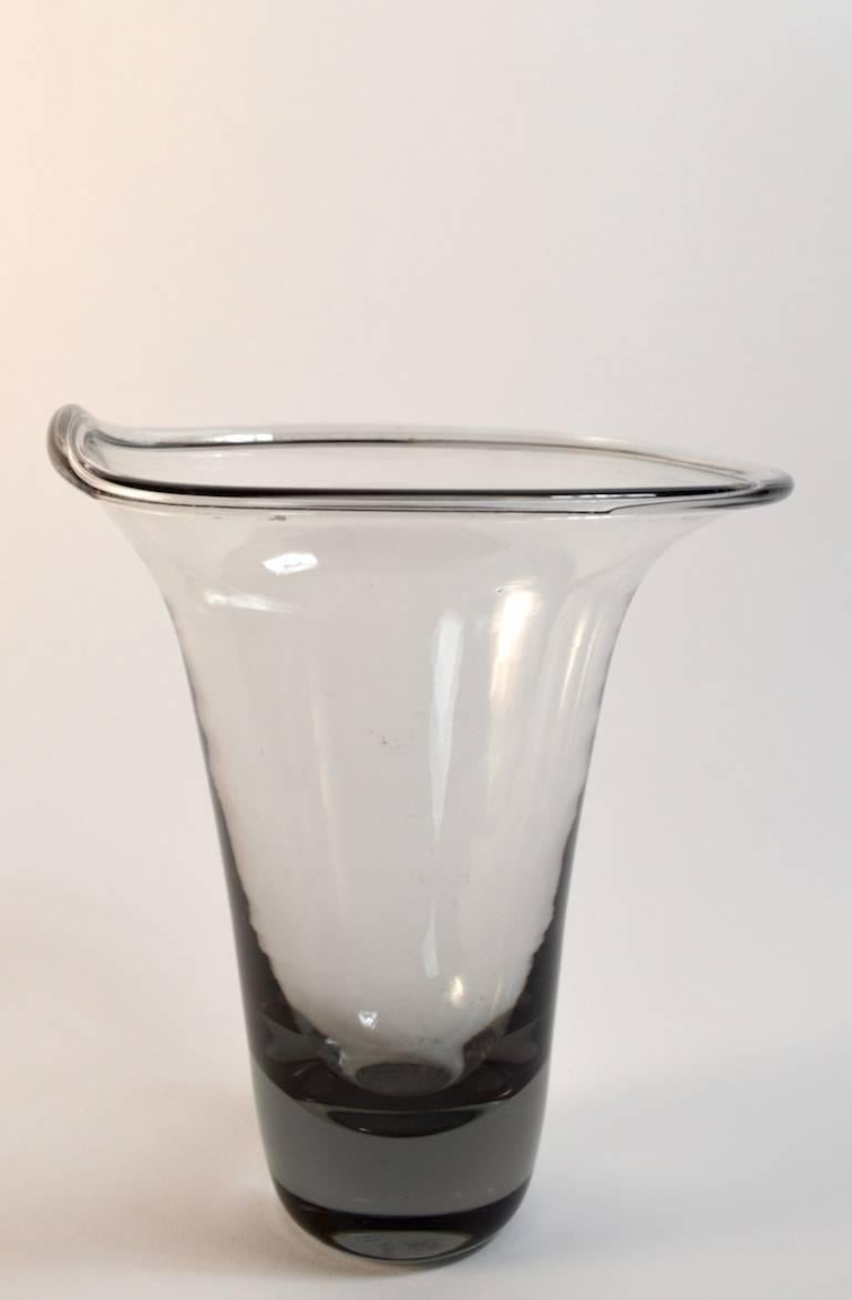 Swedish Vickie Lindstrand for Kosta Smoked Glass Vase For Sale
