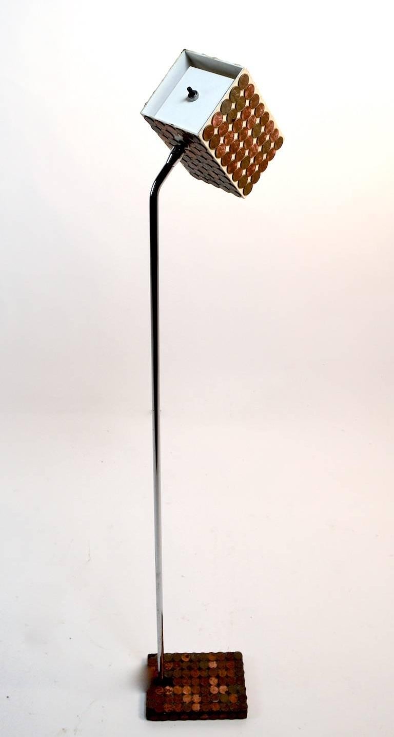 Sonneman For Kovacs Floor Lamp With Folk Art Decoration For Sale