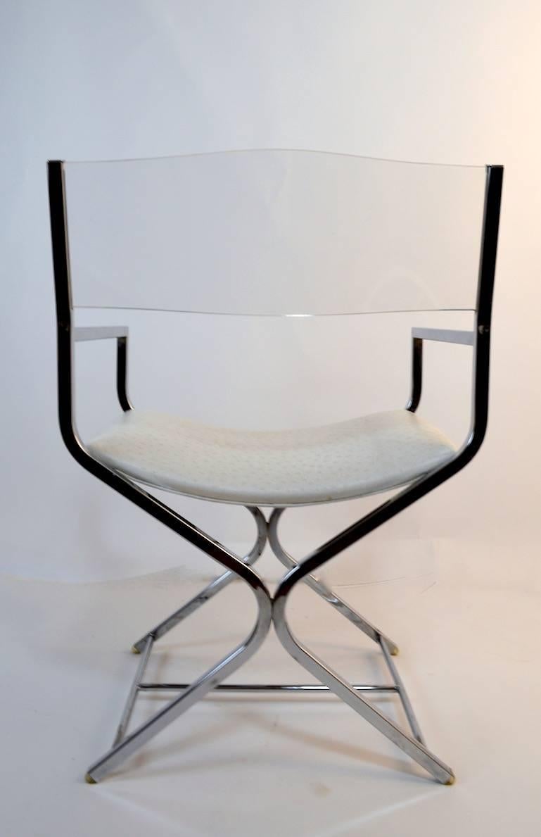 Baughman Dining Chairs Set of Eight Lucite and Chrome 1