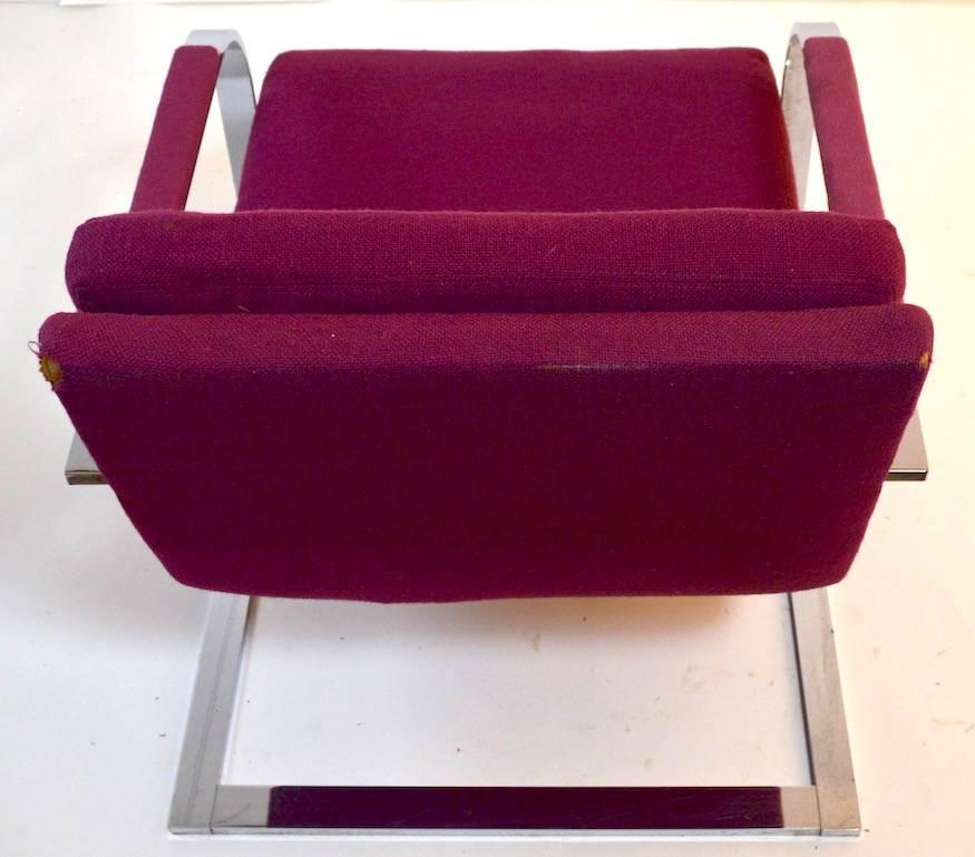 Mid-Century Modern Pair of Chrome Lounge Chair Possibly Pace, Brueton, Baughman