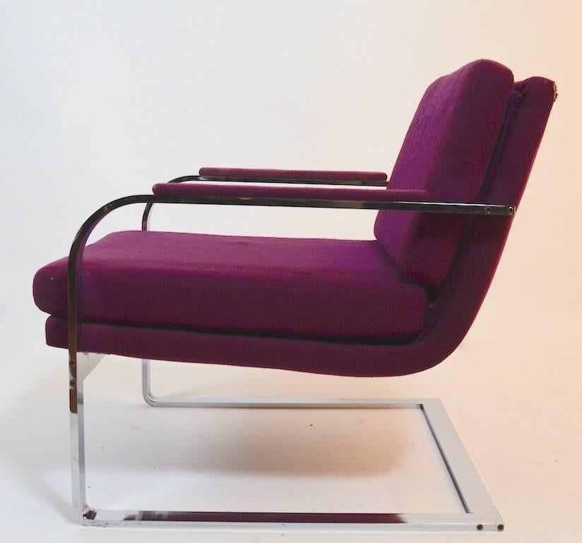 American Pair of Chrome Lounge Chair Possibly Pace, Brueton, Baughman