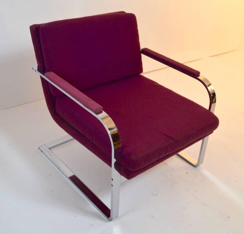 Pair of Chrome Lounge Chair Possibly Pace, Brueton, Baughman 2