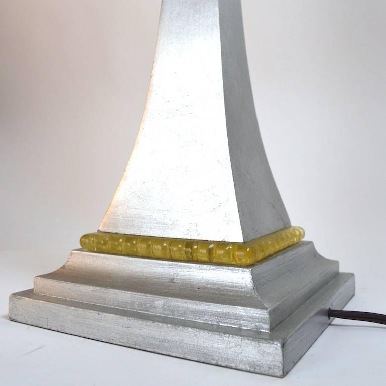 Silver Gilt and Cast Resin Table Lamp For Sale 1