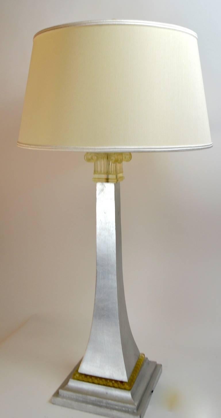 Silver Gilt and Cast Resin Table Lamp For Sale 3