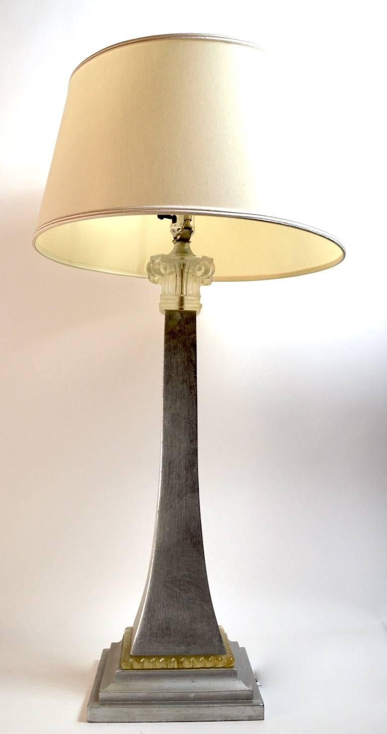 Silver Gilt and Cast Resin Table Lamp For Sale 4