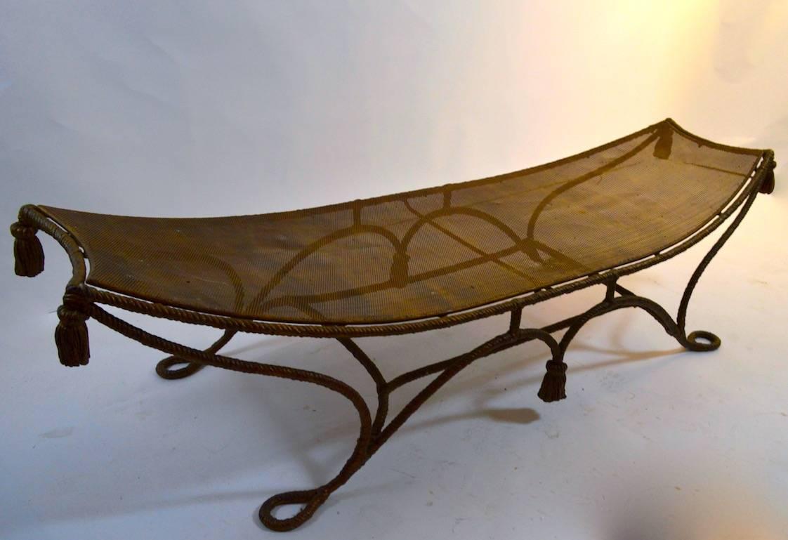 20th Century Italian Gilt Metal Daybed