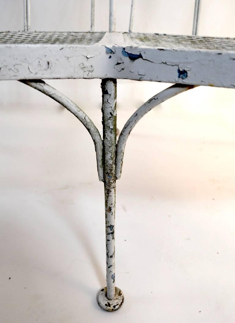 Wrought Iron Garden Bench with Quatrefoil Motif Backrest 1