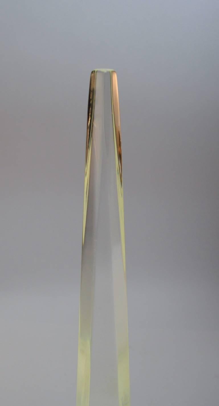 Two Lucite Obelisk Decorative Sculptures In Excellent Condition In New York, NY