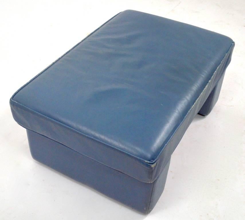 Leather Ottoman Bench by Walter Knoll for Brayton International In Good Condition In New York, NY