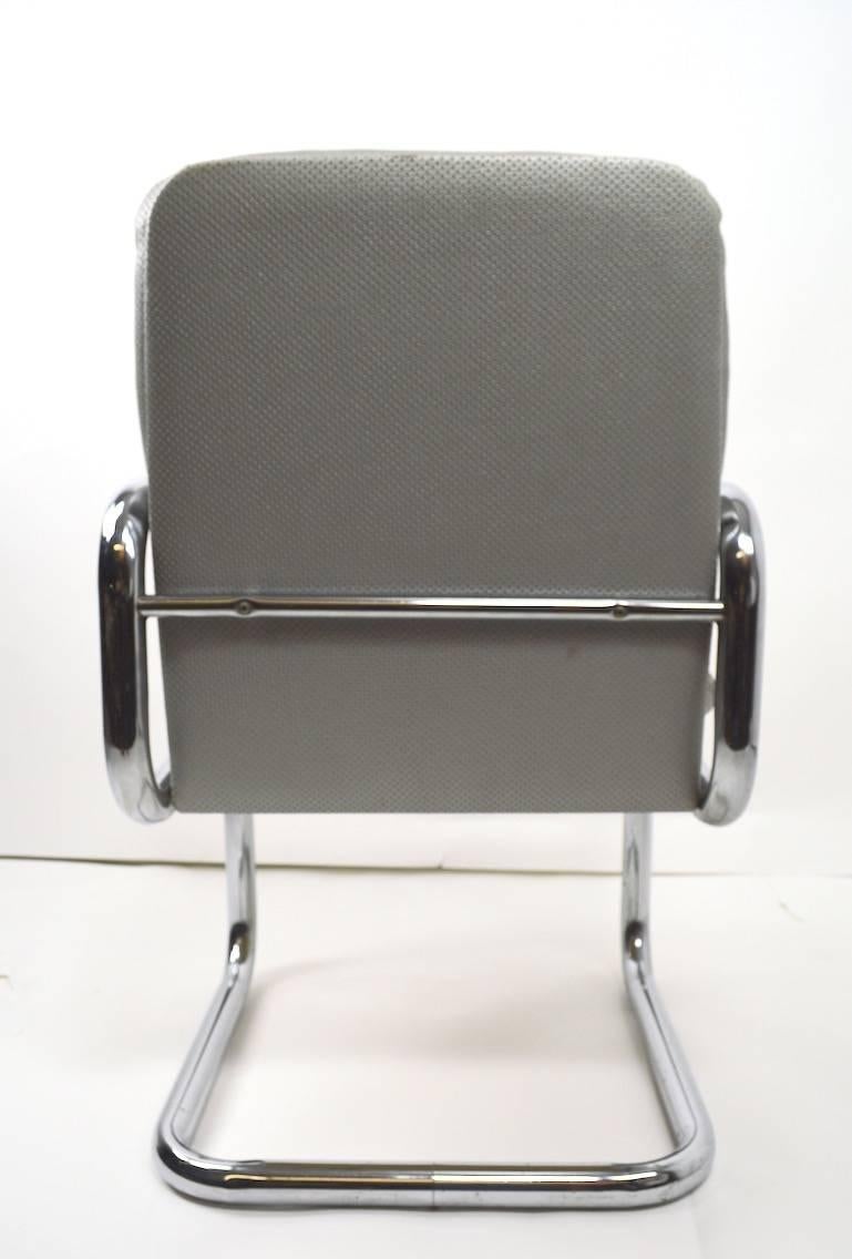 American Set of Four Tubular Chrome Dining Chairs