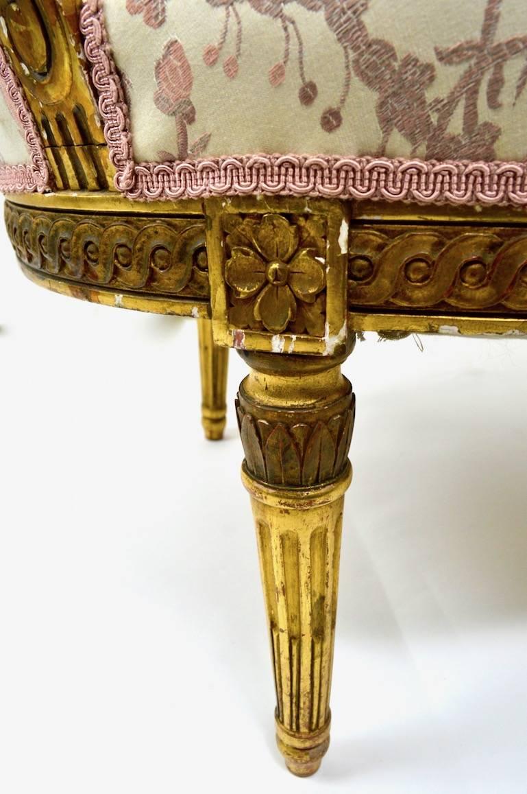 Louis XVI Pair of Gilt Salon Chairs