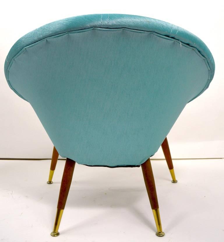 Mid-Century Modern Chic Vinyl Clamshell Chair