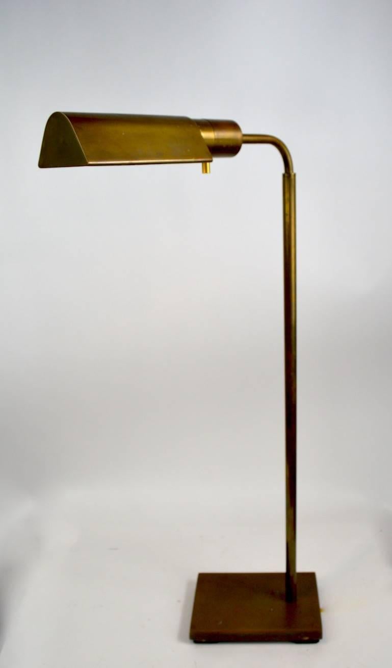 American Adjustable Brass Floor Lamp after Hartman