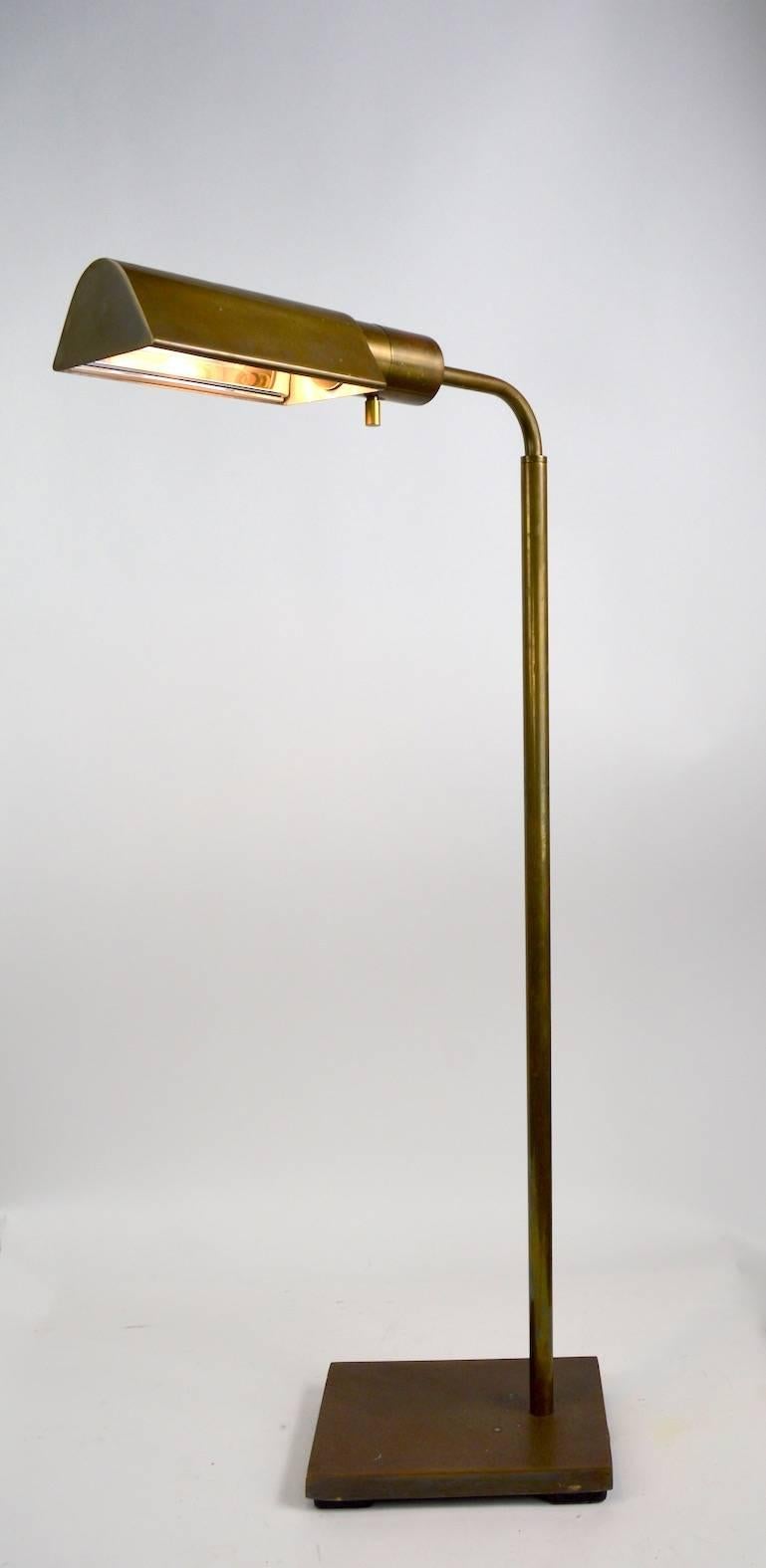 Adjustable Brass Floor Lamp after Hartman In Good Condition In New York, NY