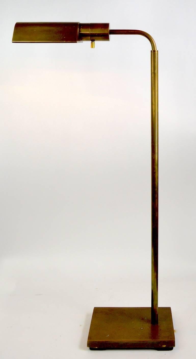 Mid-Century Modern Adjustable Brass Floor Lamp after Hartman