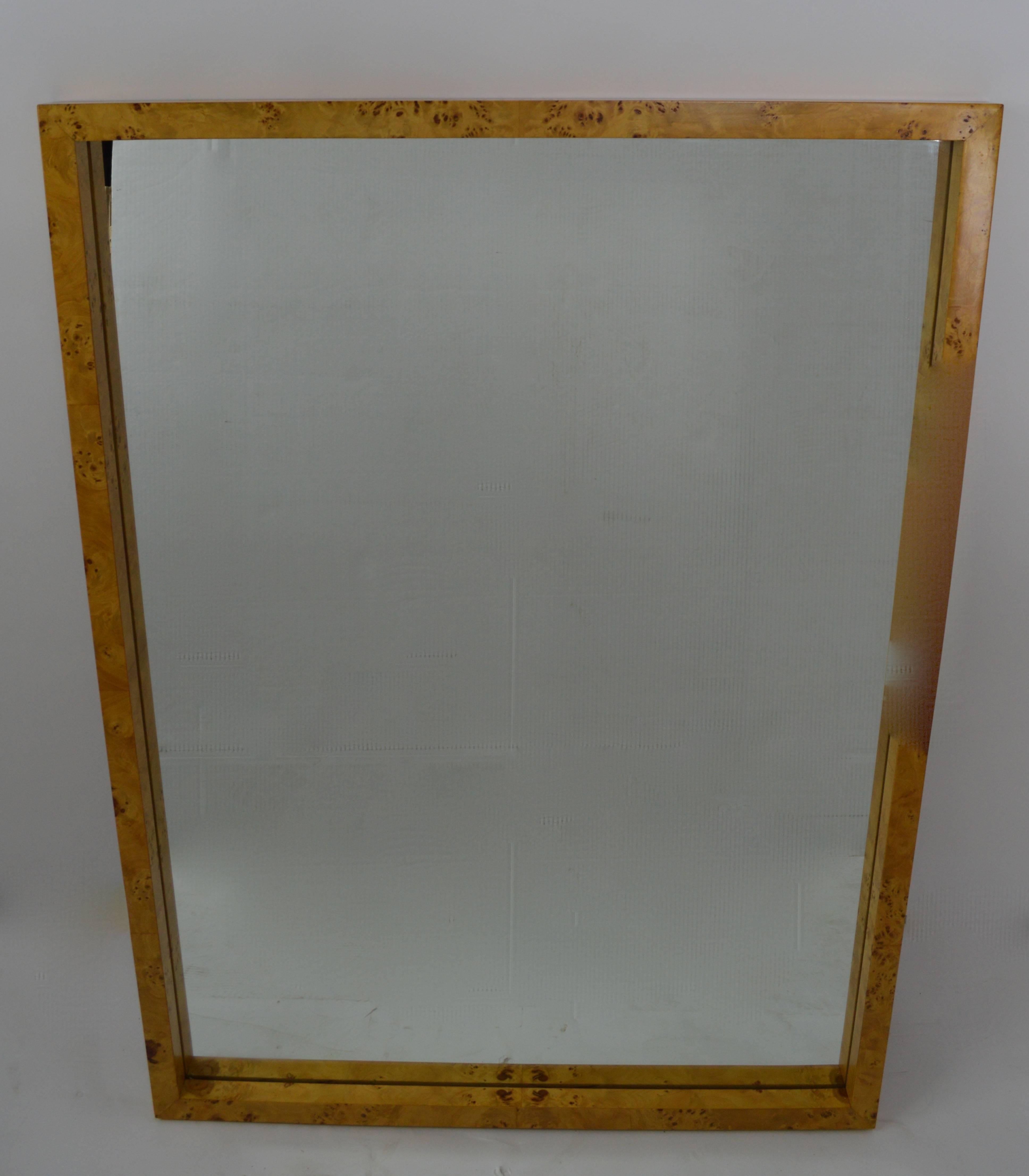Glass Elegant Burl Frame Mirror by Pace