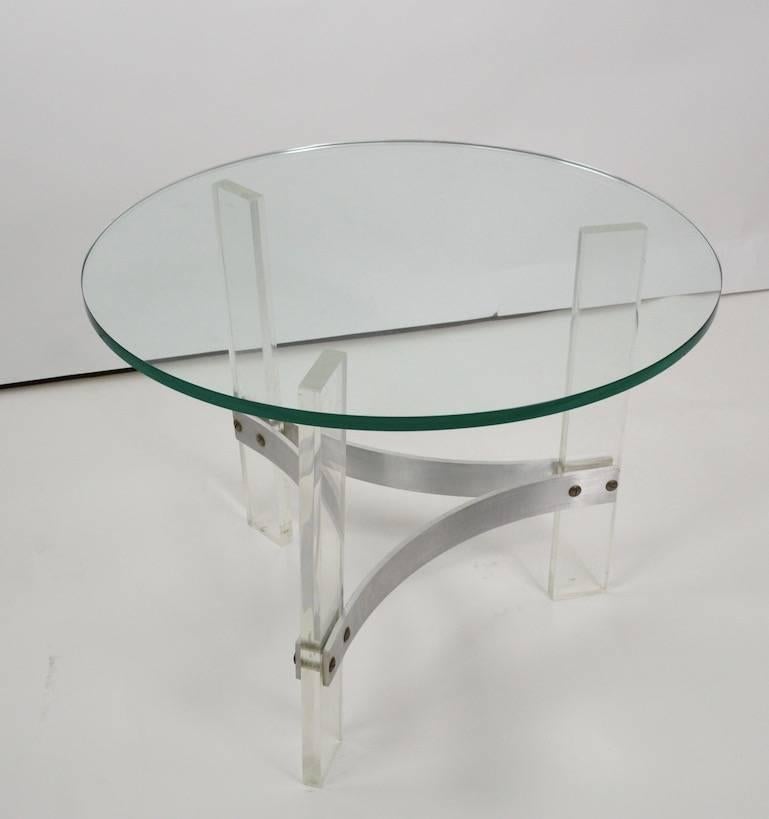 Charles Hollis Jones Table with Lucite Base In Good Condition For Sale In New York, NY