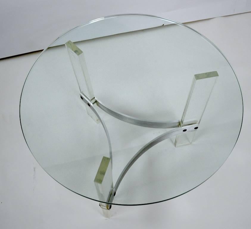 Mid-Century Modern Charles Hollis Jones Table with Lucite Base For Sale