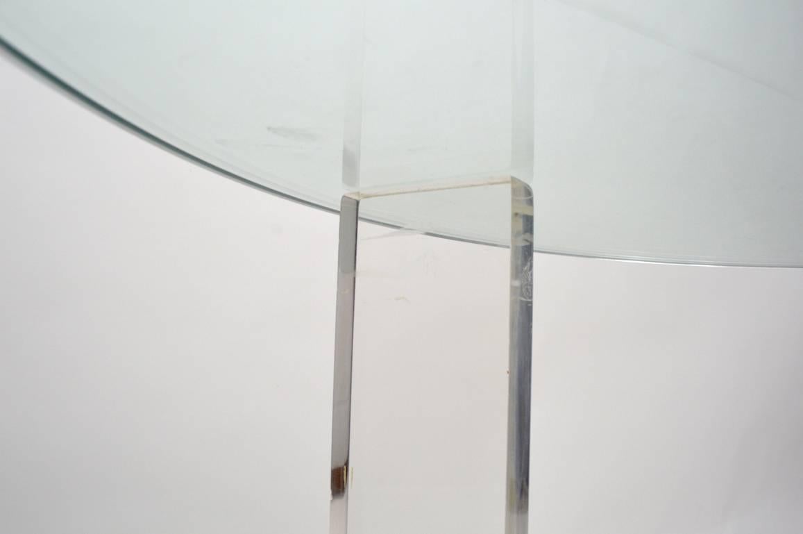 Chrome Charles Hollis Jones Table with Lucite Base For Sale