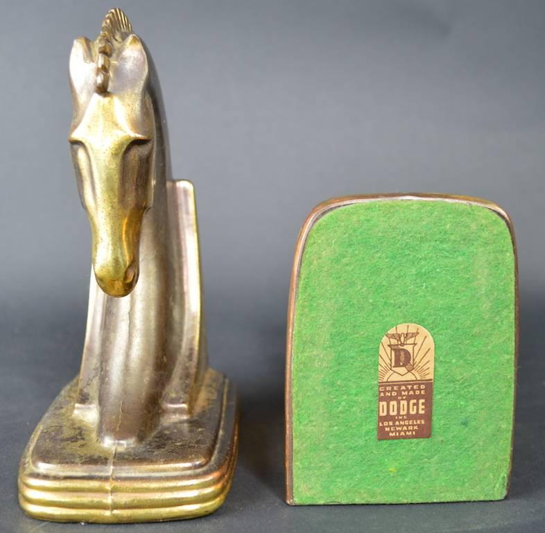 American Art Deco Horse Bookends by Dodge