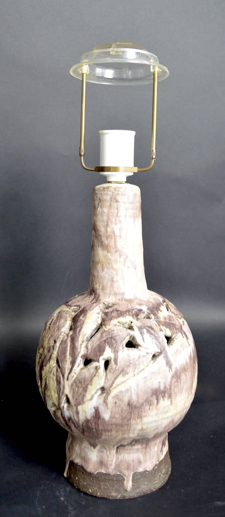 Scandinavian Danish Modern Pottery Lamp