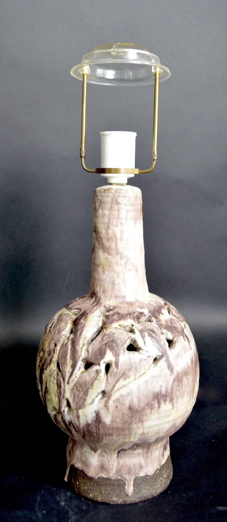 Scandinavian Modern Danish Modern Pottery Lamp