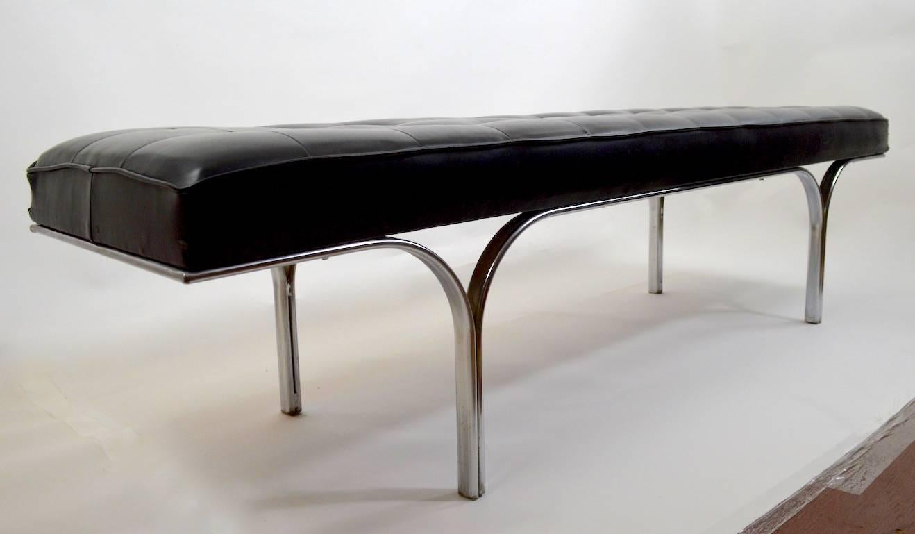 Mid-Century Modern Modernist Chrome Bench