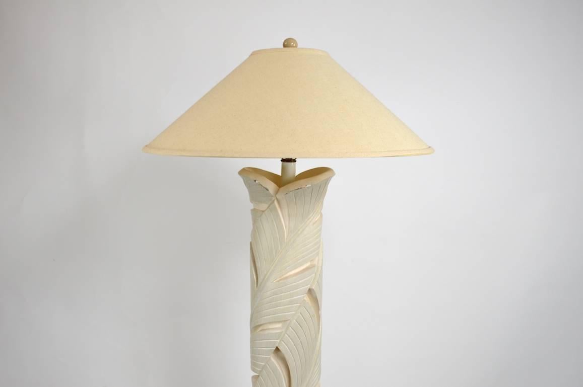 Plaster Floor Lamp in Foliate Motif In Good Condition In New York, NY