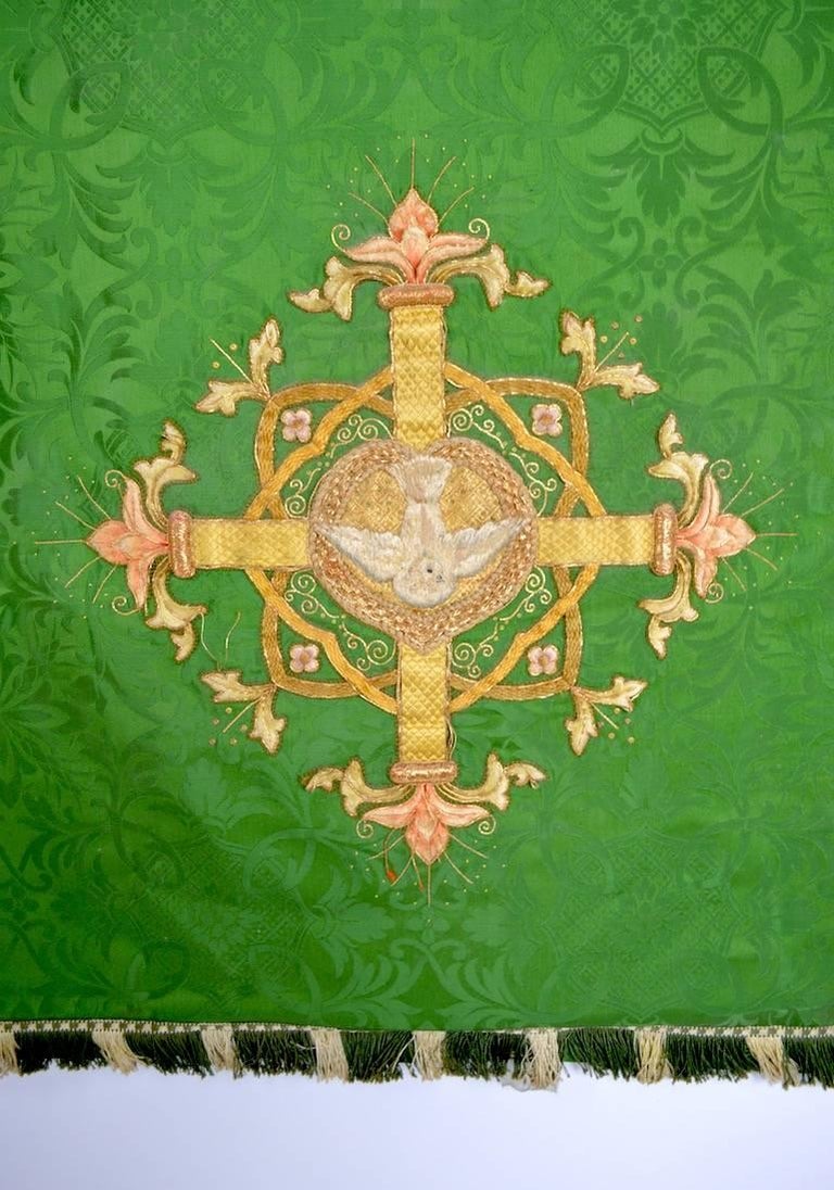 Decorative Tapestry on Brass Rod at 1stDibs