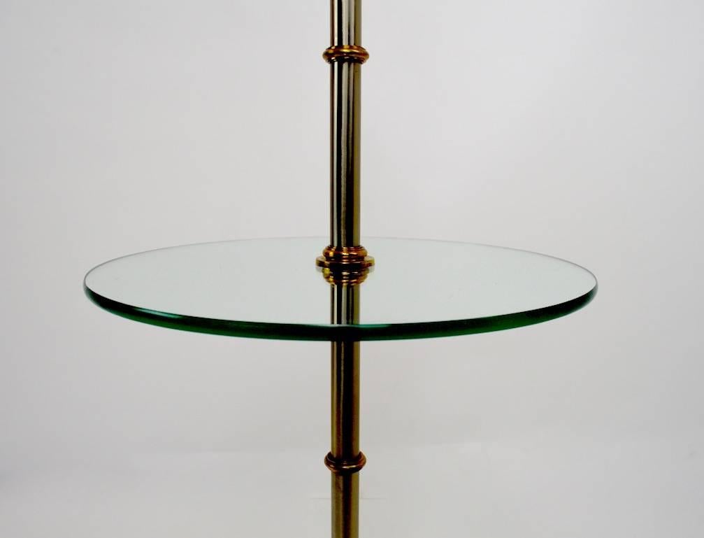 Neoclassical Revival Floor Table Lamp with Glass Shelf