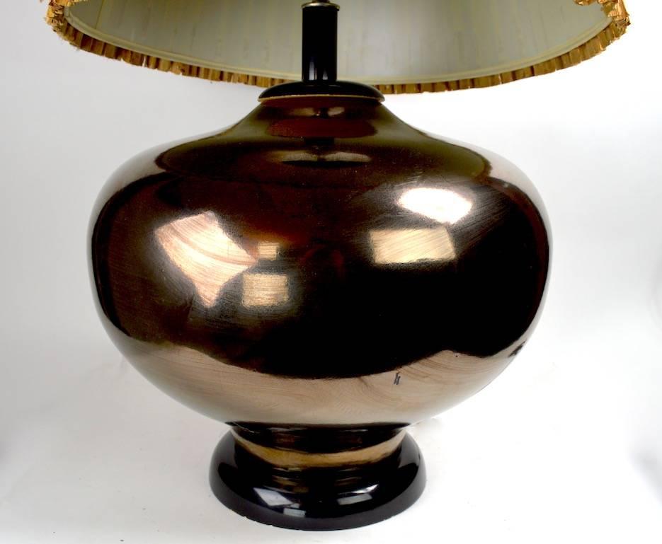 Mid-Century Modern Large Mid Century Metallic Glaze Table Lamp