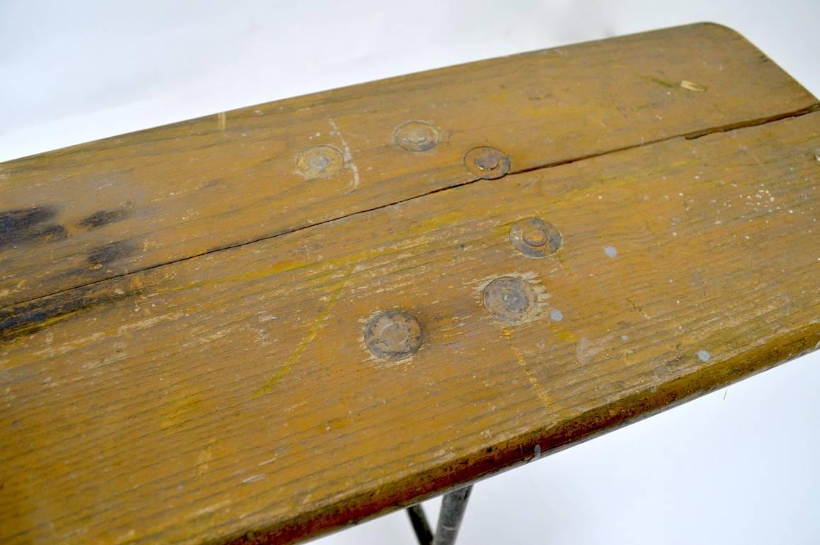 Nautical Folding Campaign Industrial Bench 1