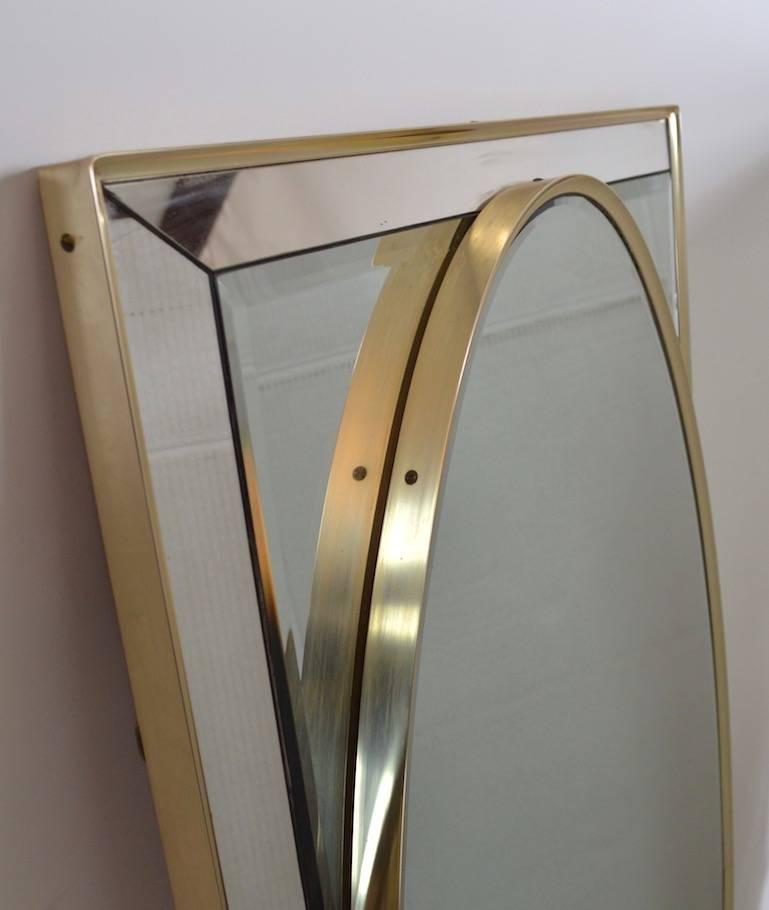 Decorative Mirror on Mirror Attributed to Labarge In Excellent Condition For Sale In New York, NY