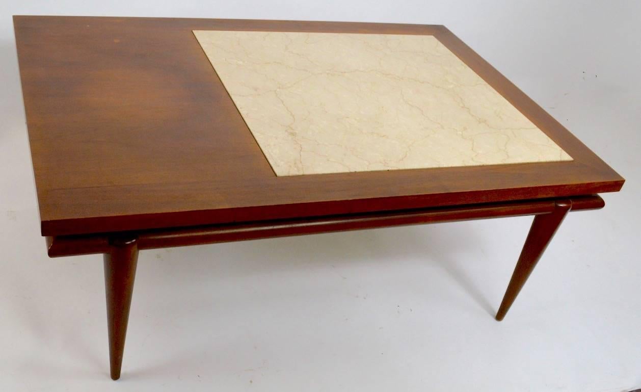 American Marble-Top End Coffee Table by John Widdicomb