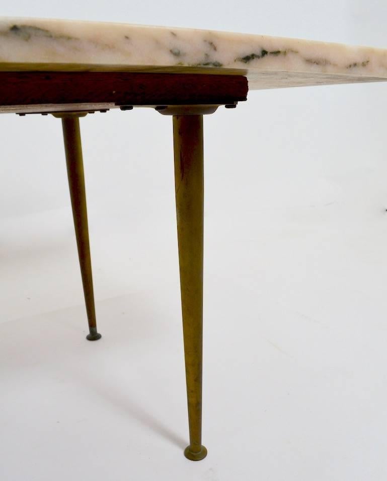 Marble-Top Coffee Table with Solid Cast Brass Legs 1