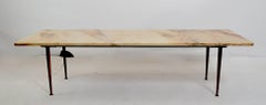 Marble-Top Coffee Table with Solid Cast Brass Legs