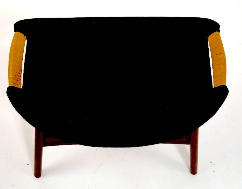Swedish Danish Modern Footrest Ottoman Stool Attributed to P.I. Langlos Fabrikker