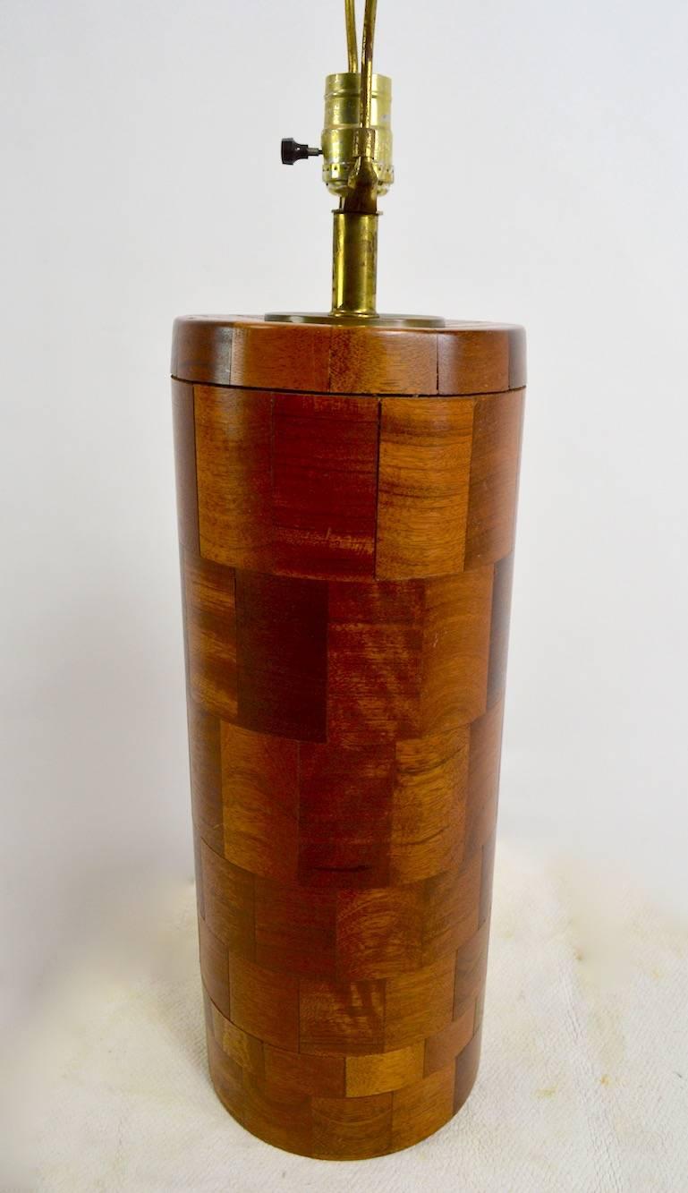 Mid-Century Modern Stacked Wood Block Table Lamp after Phil Powell