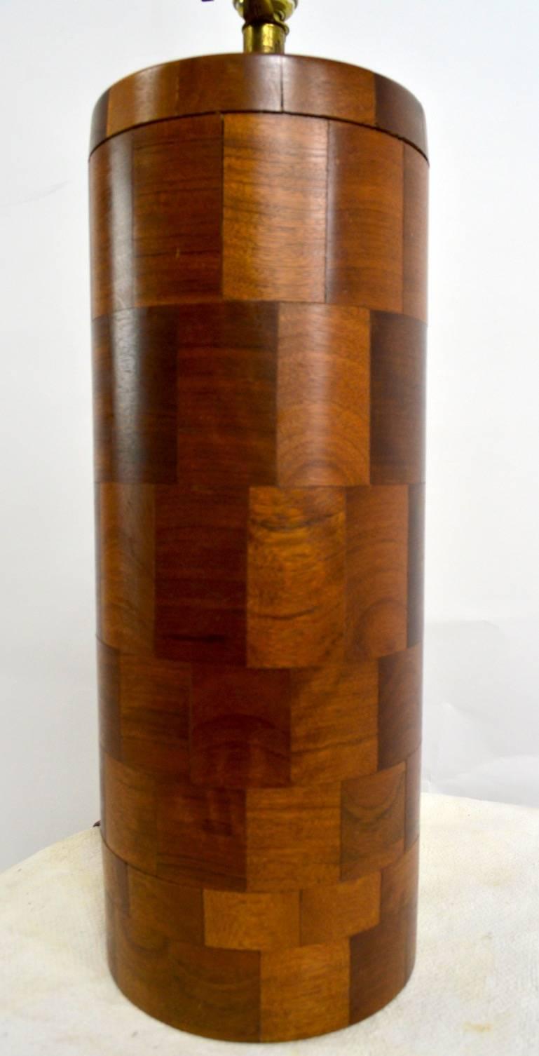 Stacked Wood Block Table Lamp after Phil Powell In Good Condition In New York, NY